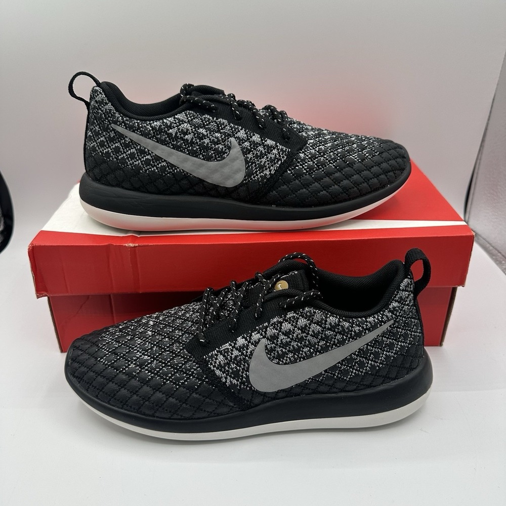 Nike Roshe Tro Flyknit 365 Shoes Womens Sz 8 Wolf Grey/Black Sneakers 861706-001